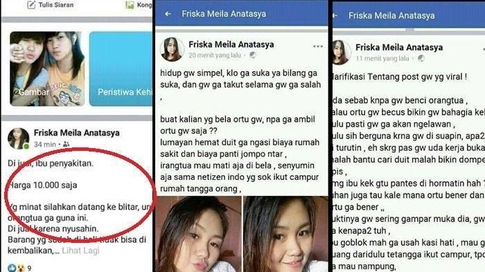 Postingan viral gadis durhaka asal Blitar.