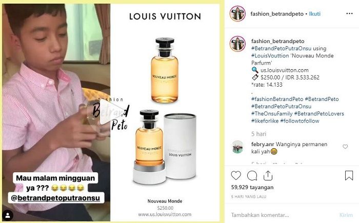 Harga parfum Betrand Peto