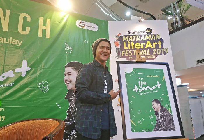 Syakir Daulay saat lauching buku Ijo Tomat di Gramedia Matraman, Jakarta, Sabtu (19/10/2019).