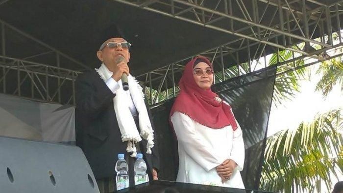 Wury Estu Handayani kerap mendampingi Ma'ruf Amin ketika kampanye (Tribunnews/ Chaerul Umam)