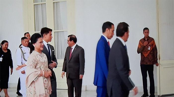 Sultan Brunei YM Sultan Hassanal Bolkiah didampingi sang anak, Pangeran Abdul Mateen memberikan ucapan selamat pada Presiden Jokowi dan Ibu Negara Iriana atas pelantikan sebagai Presiden Terpilih bersama Wapres Ma'ruf Amin, Minggu (20/10/2019).