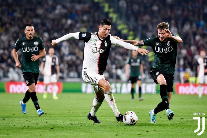 Cristiano Ronaldo saat - Juventus  mampu menang 2-1 atas Bologna di Allianz Stadium, Turin, pada laga pekan ke-8 Liga Italia, Sabtu (19/10/2019) atau Minggu dini hari WIB.