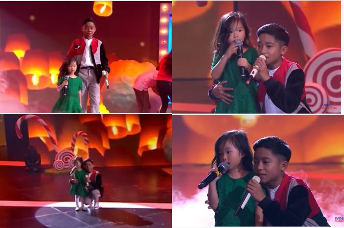 Betrand Peto duet barenag Thalia Putri Onsu di panggung.