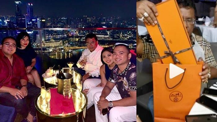 Hotman Paris saat mendapat kado dari asprinya di hari ulang tahun