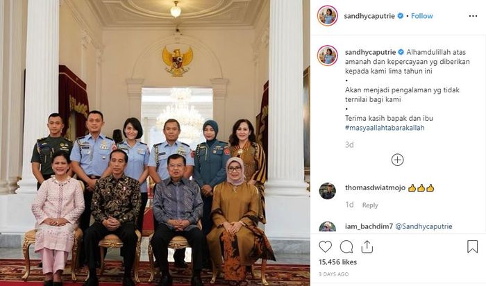 Postingan Shnady yang bernada 'pamitan'