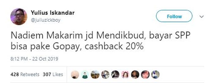 Cuitan warganet soal Nadiem