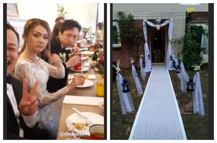 Dekorasi dan resepsi pernikahan Rina Nose dan Josscy Aartsen