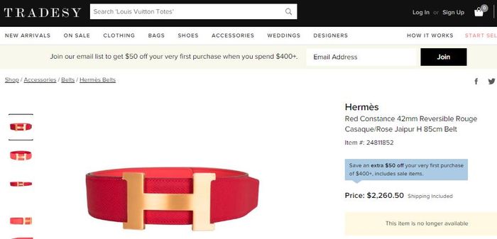 Hermes Red Constance 42mm Reversible Rouge Casaque/Rose Jaipur H 85cm Belt