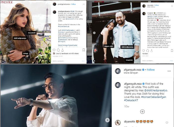 Baju desain Didit Hediprasetyo dikenakan para publik figure.