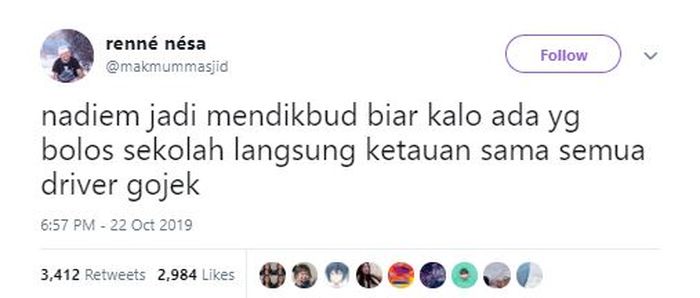 Cuitan warganet soal Nadiem