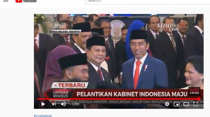 Prabowo dan Jokowi usai pelantikan Menteri