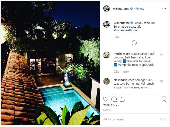 Bagian dalam rumah Wishnutama