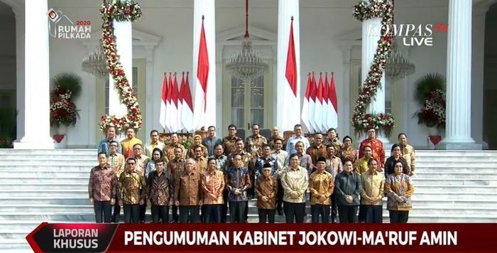 Pelantikan menteri kabinet kerja jilid dua pada Rabu (23/10/2019).