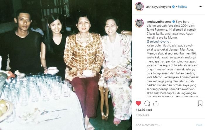 Caption menyentuh Annisa Pohan di unggahan terbarunya