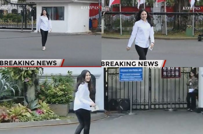 Angela Tanoesoedibjo datang ke Istana Kepresidenan pada Jumat (25/10/2019) sekitar pukul 08.00 WIB