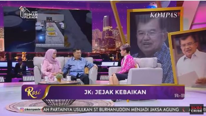 JK dan sang istri tercinta Mufidah Kalla dalam acara Rosi