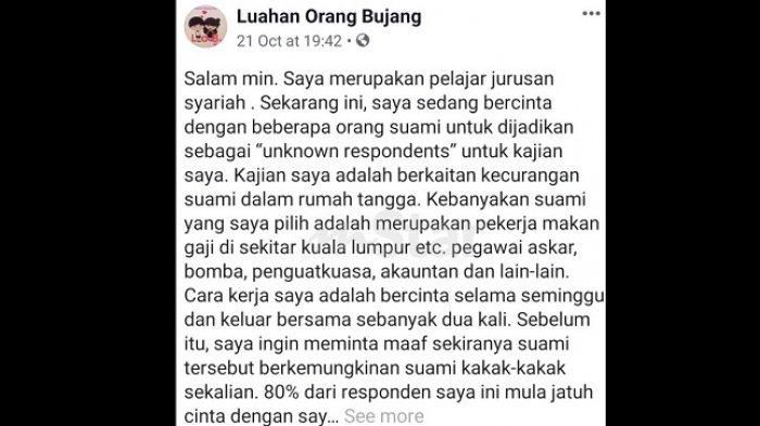 Unggahan tentang aksi mahasiswi syariah
