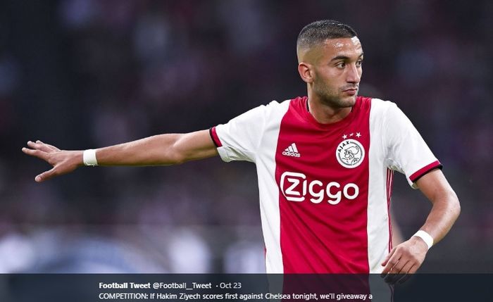 Winger Ajax Amsterdam yang akan memperkuat Chelsea musim depan, Hakim Ziyech.