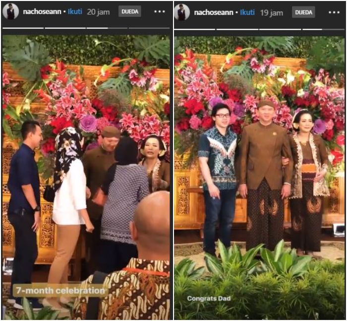 Unggahan Nicholas Sean saat hadiri acara syukuran 7 bulan kehamilan ibu tirinya, Puput Nastiti Devi.