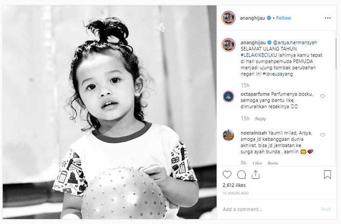 Unggahan Instagram Anang Hermansyah