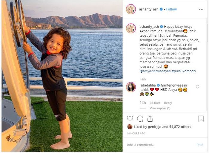 Unggahan Instagram Ashanty