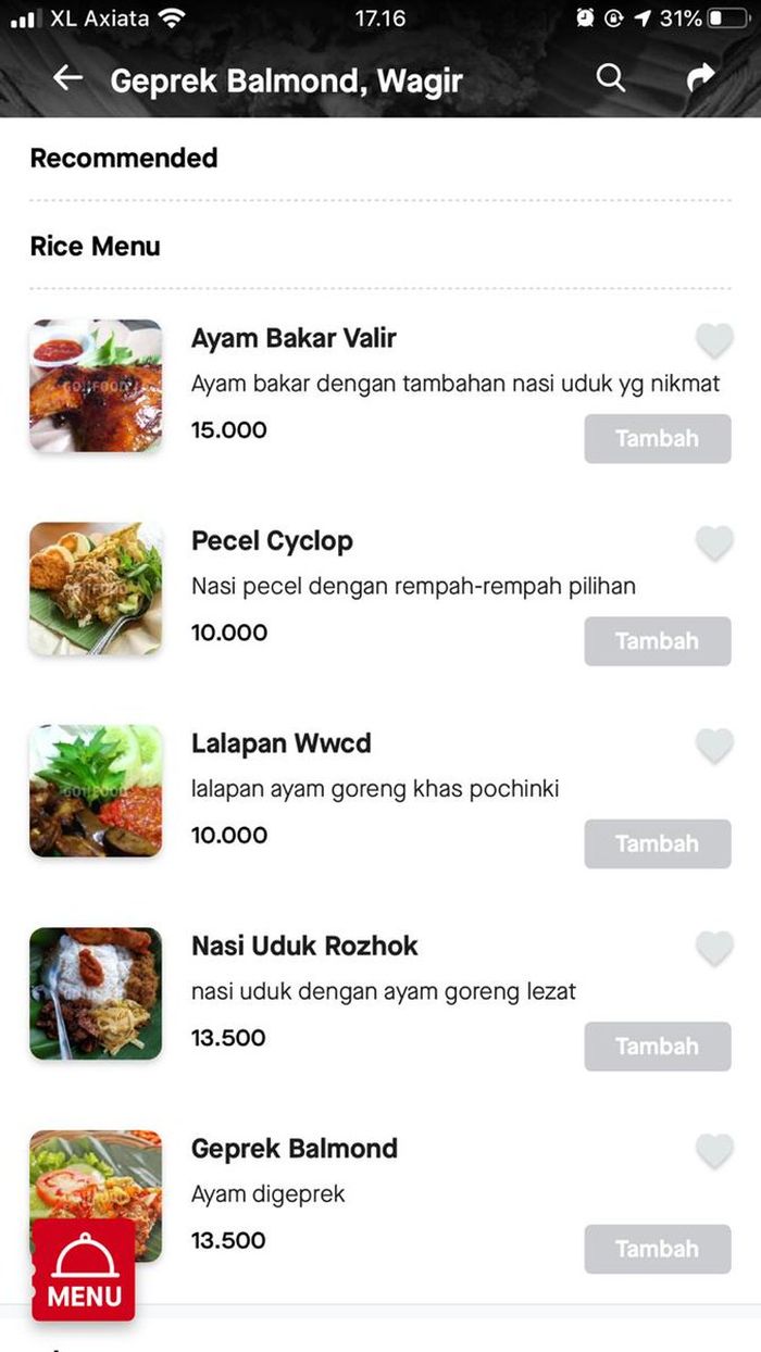 Menu kocak di GoFood