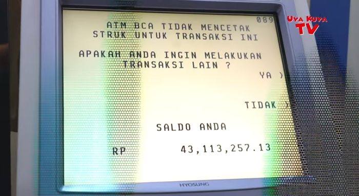 Isi saldo salah satu ATM Raffi Ahmad yang dibongkar Uya Kuya.