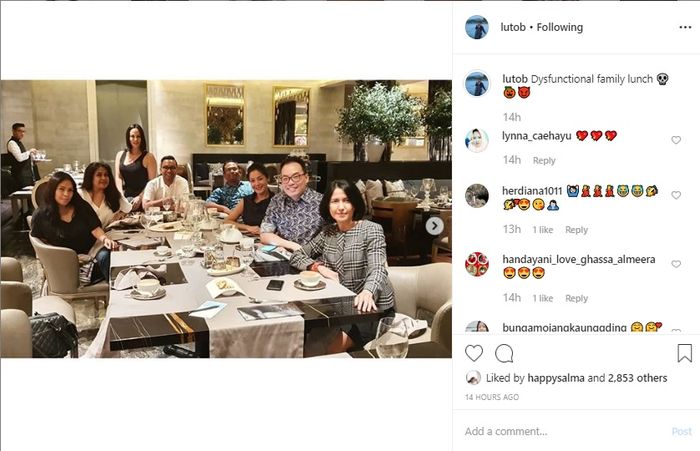 Makan malam Lulu Tobing bersama keluarga