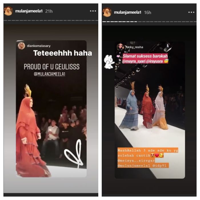 Mulan Jameela mengisi acara Jakarta Fashion Week 2020