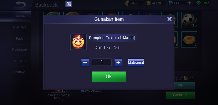 Pumpkin Token Mobile Legends