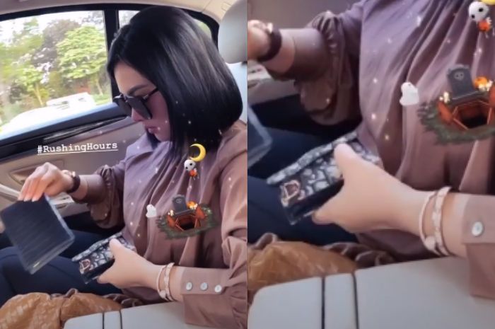 Syahrini keluarkan dompet mungil berharga fantatsis dari brand Dior