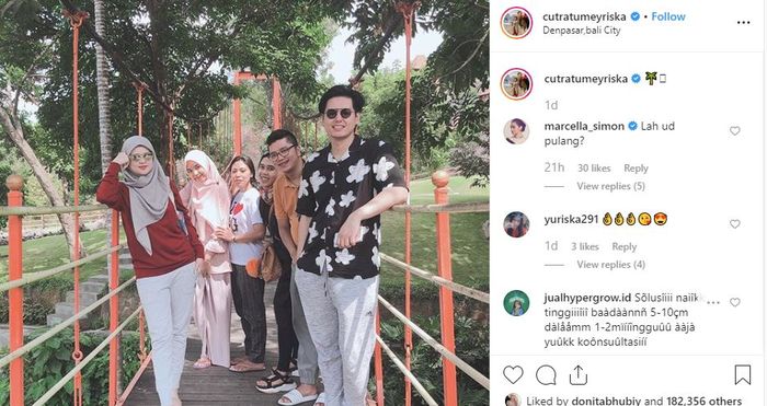 Cut Meyriska dan Roger Danuarta terlihat sedang berada di Denpasar, Bali