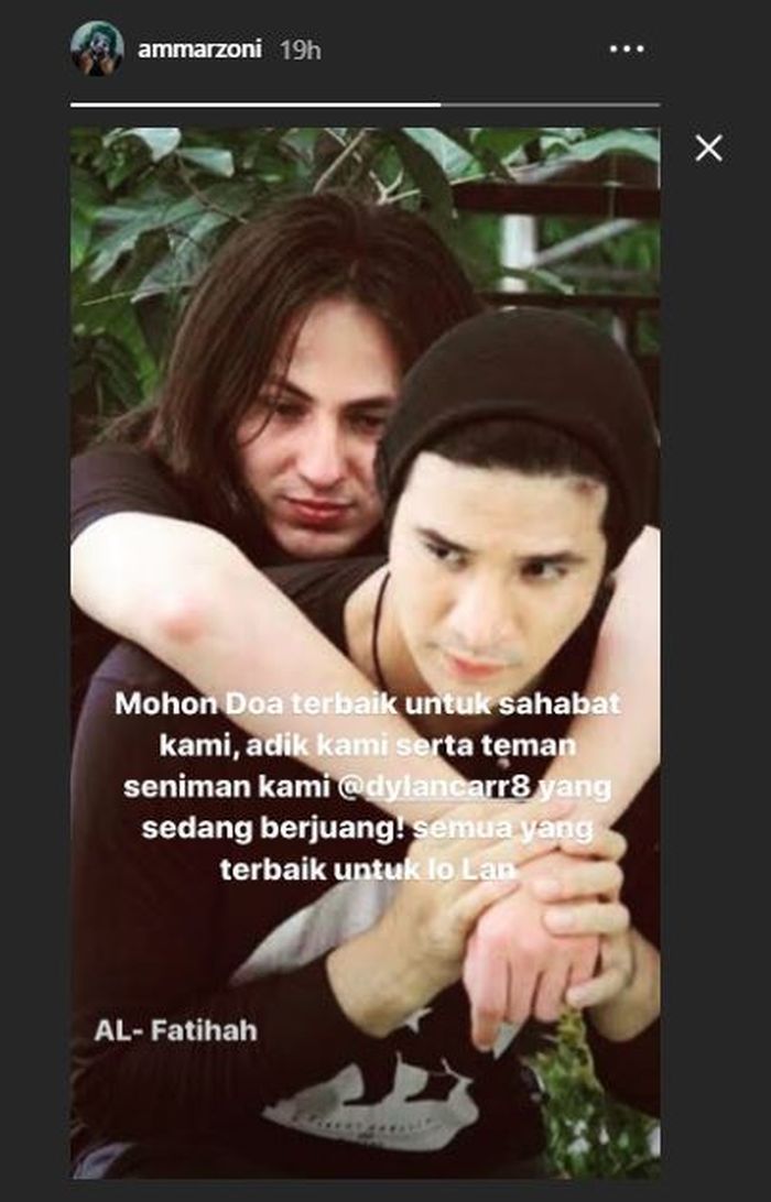 Unggahan Instagram Ammar Zoni
