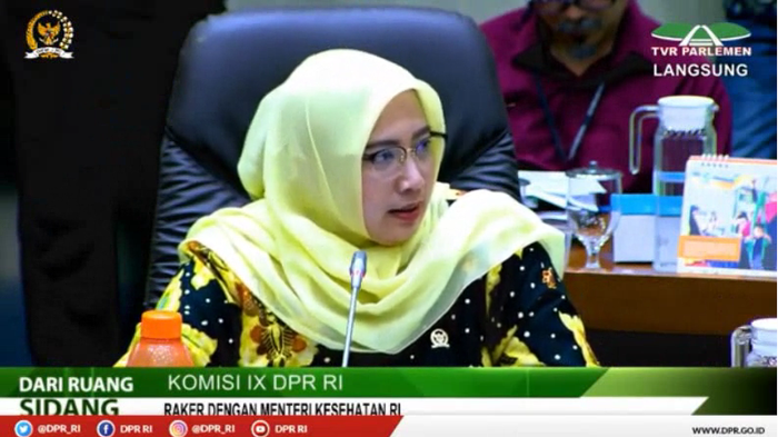 Wakil Ketua Komisi IX DPR RI, Nihayatul Mafiroh saat rapat kerja bersama Menteri Kesehatan dan BPJS, Rabu (6/11/19).