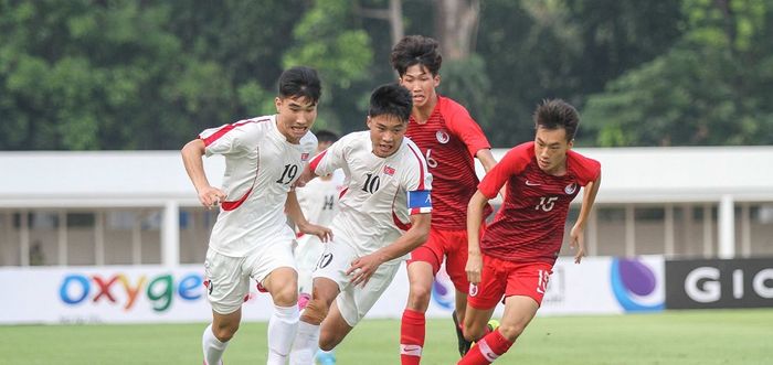 Laga pembuka Grup K Kualifikasi Piala Asia U-19 2020 antara timnas U-19 Korea Utara Vs timnas U-19 Hong Kong, di Stadion Madya, Jakarta, Rabu (6/11/2019).