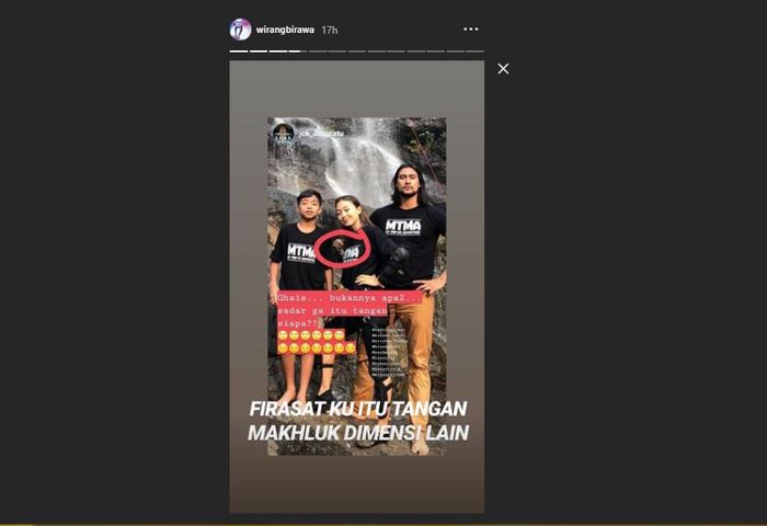 Tangkap layar Insta Story Wirang Birawa