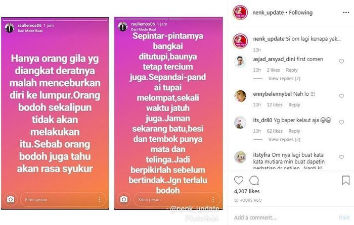 Unggahan Raul Lemos yang kembali jadi sorotan