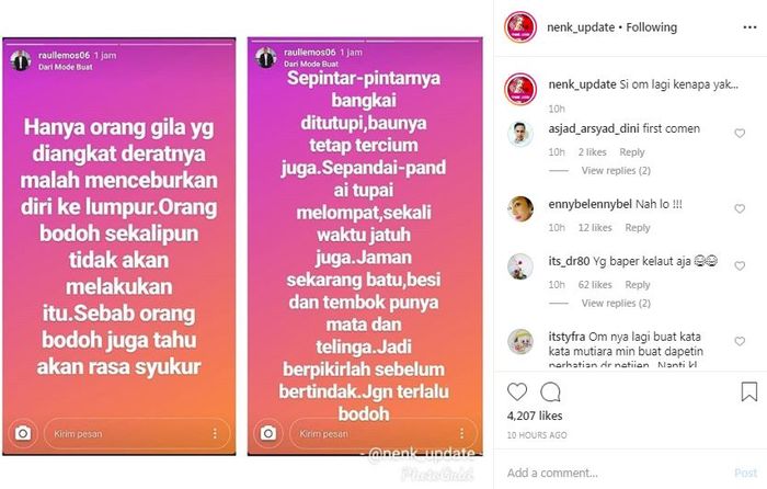 Unggahan Raul Lemos kembali menjadi perbincangan