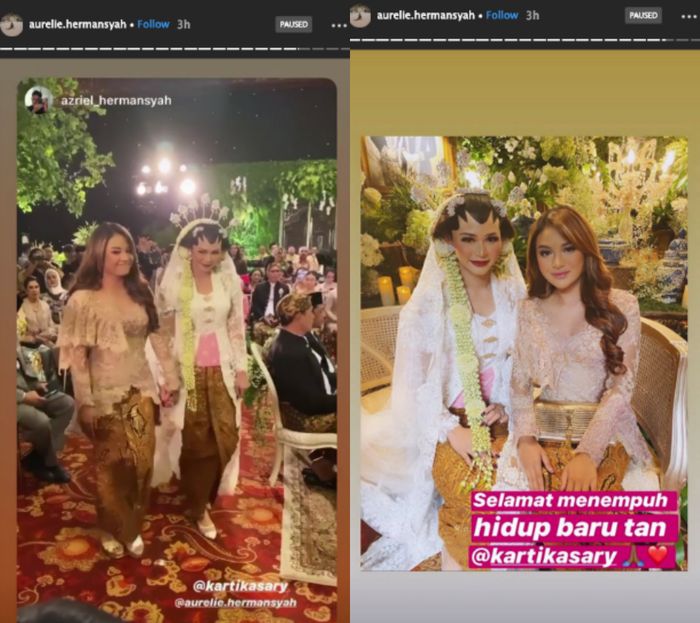 Aurel Hermansyah dan Azriel Hermansyah hadir di prosesi akad nikah Kartika Sary