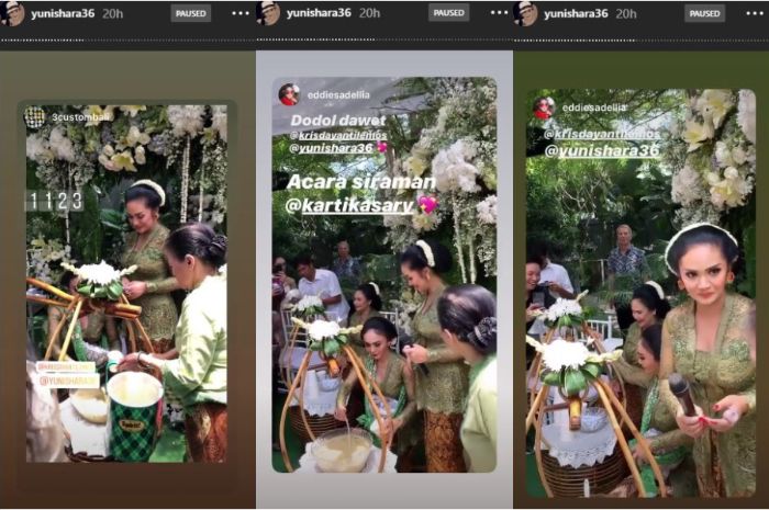 Yuni Shara dan Krisdayanti saat sedang 'dodolan dawet'.