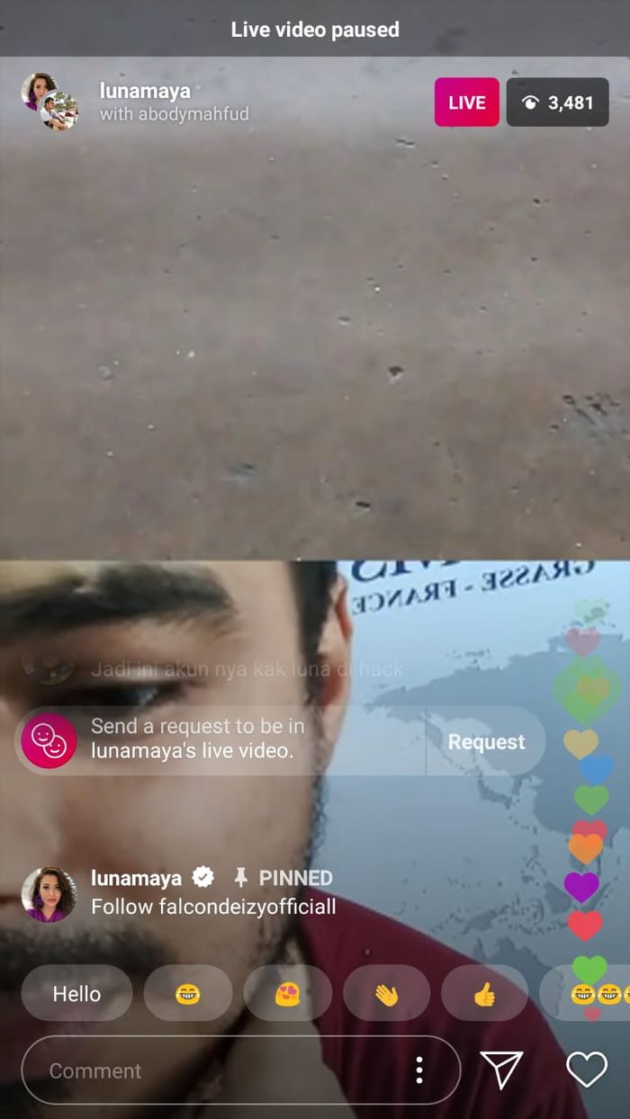 Akun Luna Maya sempat digunakan untuk live IG.