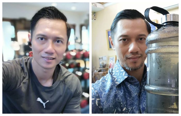AHY sebelum dan sesudah menumbuhkan brewok