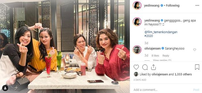 Yeslin Wang sudah terlihat ceria