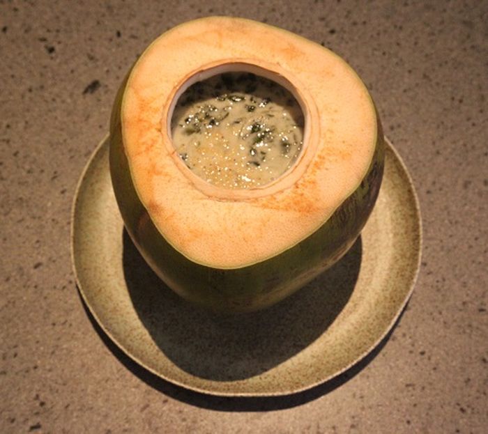 Bobor daun kelor, sweet-and-savory soup, made of magnolia leaves and coconut milk. From NUSA Indonesian Gastronomy.