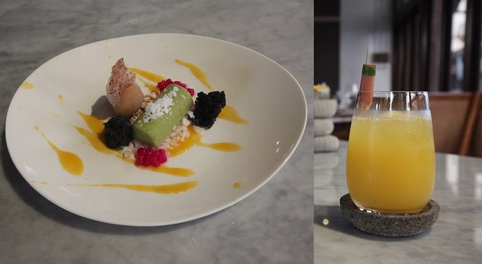 Goyobod (left) and NUSA Ginger Flowers (right). Sweet delicacies served only at NUSA Indonesia Gastronomy.