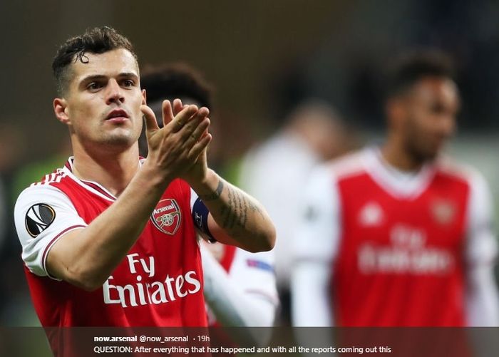 Gelandang sekaligus eks kapten Arsenal, Granit Xhaka.