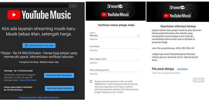 Cara berlangganan paket pelajar Youtube Music Premium