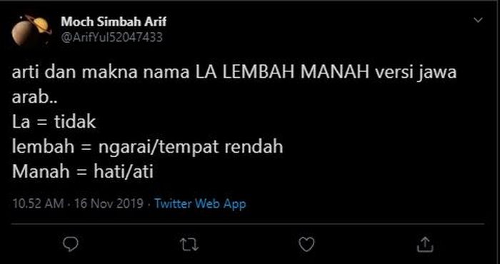 Populer Arti La Di Nama La Lembah Manah Ternyata Bukan Bahasa