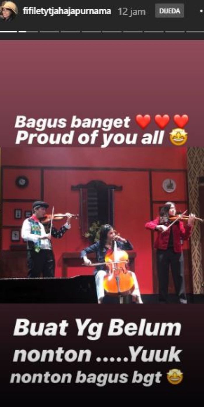 Tangkap layar Instagram.com/@fifiletytjahajapurnama
Dukungan Fifi Lety kepada mantan kakak iparnya, Veronica Tan.