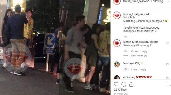 Tangkap layar Adipati Dolken tertangkap gandeng cewek baru diduga Faye Nicole Jones.